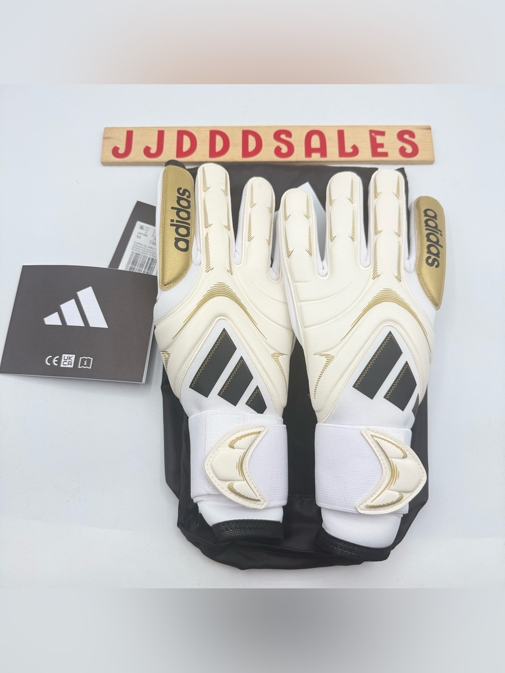 Adidas Copa Pro Promo Goalkeeper Goalie Soccer Gloves White Gold JZ5795 Size 10